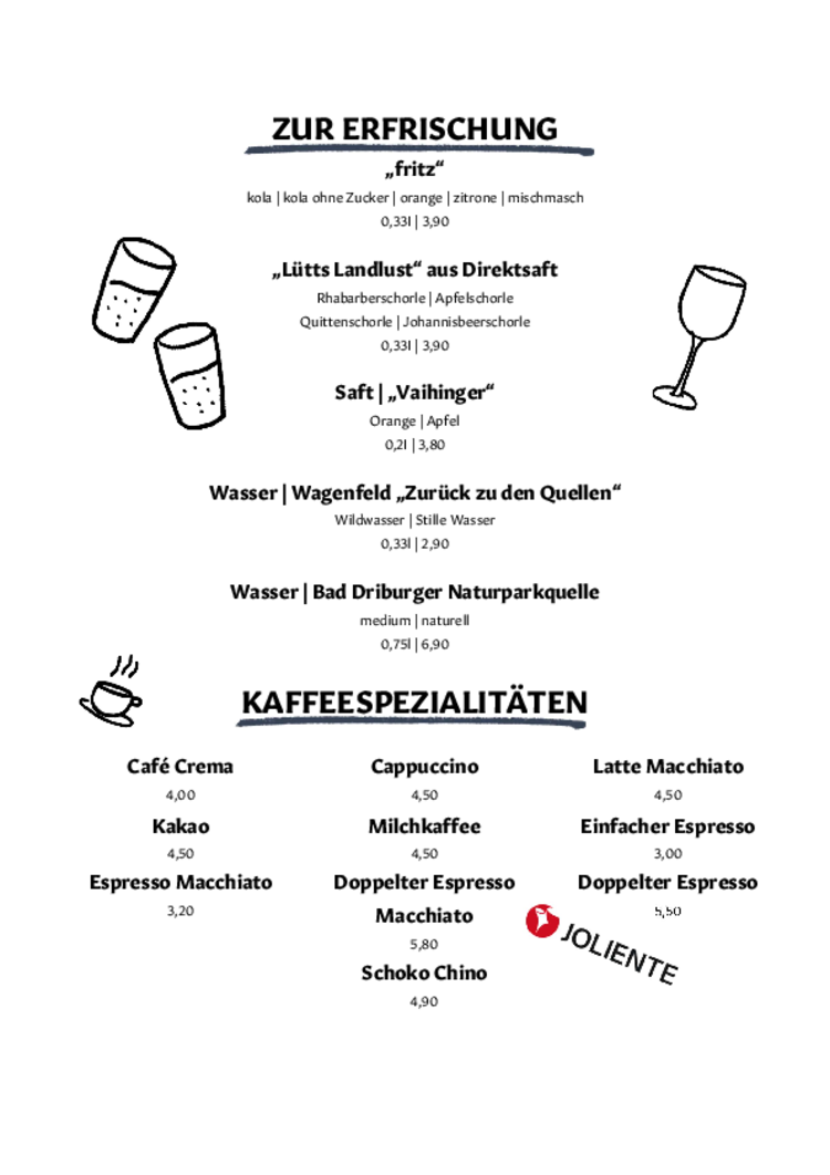 Getränkekarte